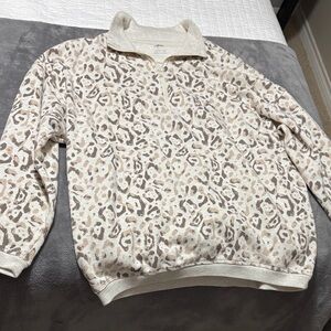 Women’s Cream and Brown Patterned Sweater